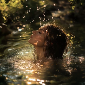 A surreal scene featuring Dahlia Valentina fit tall supple well...