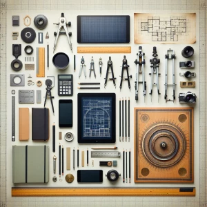 All the equipment to scale with each other of architectural docu...