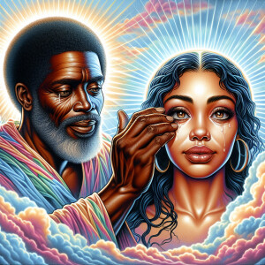 Ensure that the image distinctly represents both Jesus Christ an...