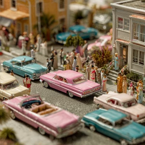 A macro view of the 70 street block figueroa street in South Cen...