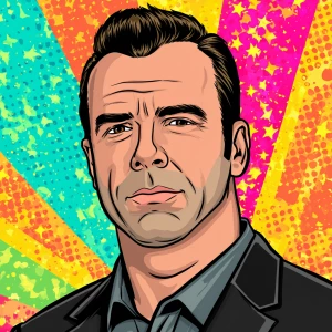 ai agent, in the style of a Grand Theft Auto loading screen artw...