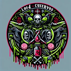 Design a circular digital art type logo blending graffiti  and m...