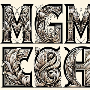 beautiful font « m g m d c h » no mistakes, just these letters t...