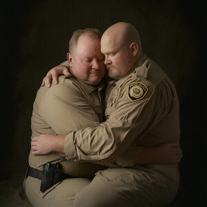 Lifesize digital photography portrait of a best romantic buddies...