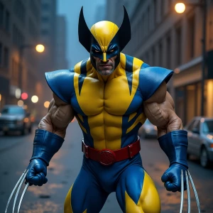 Create an image of Wolverine, the Marvel Comics character, in a...