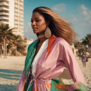 3-D image of a beautiful African-American woman HER SKIN IS A LI...