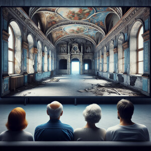 2 guys and 2 girls are looking at the screen. Which depicts the...