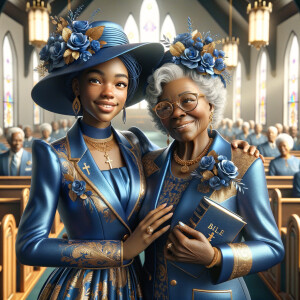 Adjust the 3-D realistic image to depict the African-American gr...