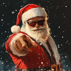 Generate Santa in role godfather from film. Use carton style.