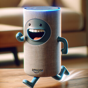 Amazon’s echo running around on two legs yelling stop talking to...