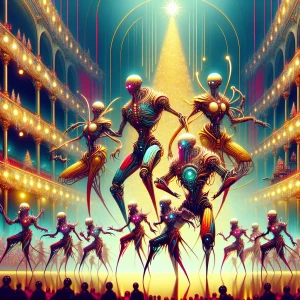 Image of an HR Giger inspired Sci-Fi. Radiocity music hall Chris...