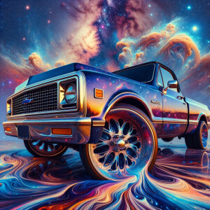 spilling the night sky all over the 1983 Chevrolet C10 daytime |...