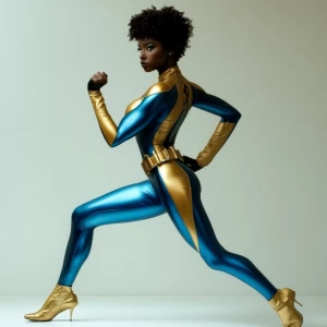 In this captivating series of dynamic poses, the superheroine co...