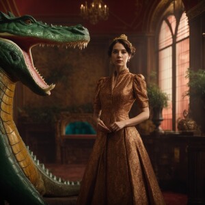 create a lady mary poppin but she is a crocodile