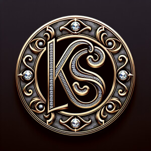 Design a round dual logo featuring the letters 'KS' in a circula...