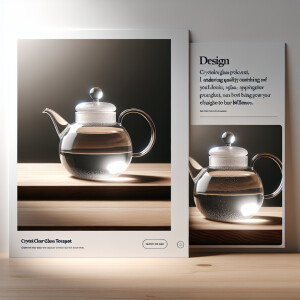 Create a product card for a glass teapot
