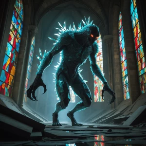 "Picture a menacing creature forged from shards of stained glass...