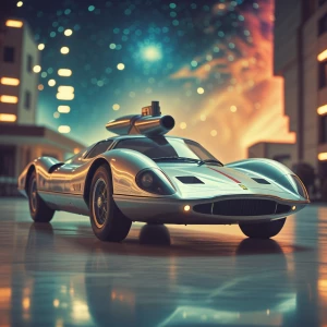 Create an image of a majestic interstellar ship floating in the...