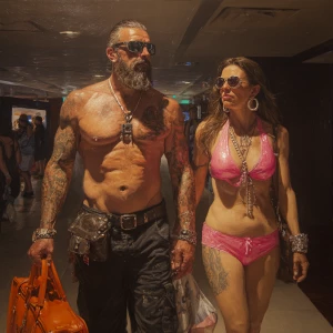 realism  painting ,a australia muscular beefy bearded tattoed sw...