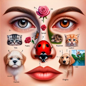 Design a surreal portrait with the following elements: a nose re...