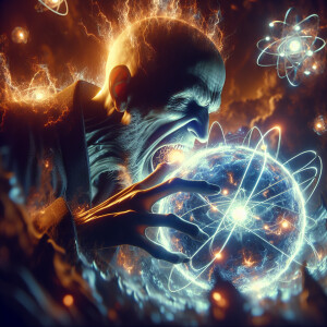 An otherworldly wizard consuming a powerful atomic electromagnet...