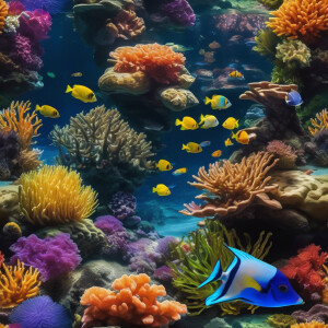 Create a hyperrealistic and high-definition underwater biome sce...