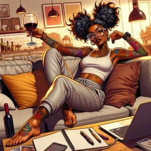 A detailed digital airbrush oil painting illustration of a carto...