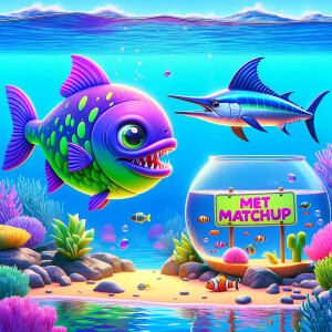 Realistic
Ocean
Cute Purple neon green piranha with no teeth....