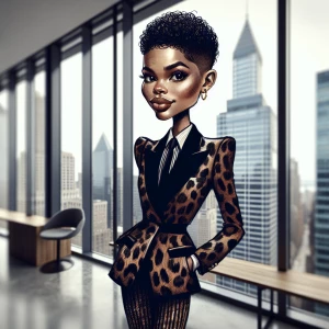 A whimsical detailed, realistic full body image high-fashion ill...