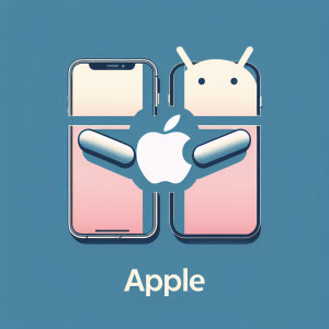 Create a realistic logo Friendship between Apple iPhone and Andr...