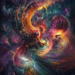 A mesmerizing cacophonic entity, swirling tendrils of sound radi...