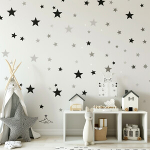 Детские обои со звездами в стиле минимализм
