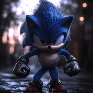 Sonic  in the style of Yautja's (Hunter Predator),ultra-detailed...