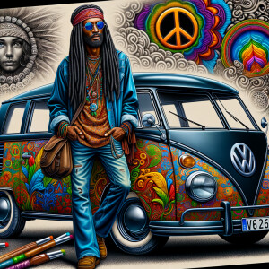 airbrush style: Volkswagen landscape create a realistic image of...