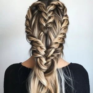 a woman, look to the camera,Waterfall Braid Hairstyle, Sections...