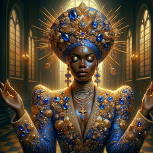 Create an illustration that embodies spirituality and a deep con...