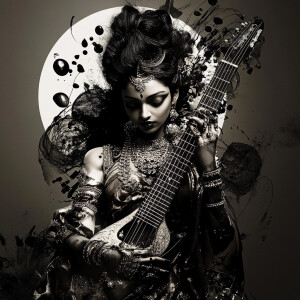 Goddess saraswati retro futuristic  --sref 2464679855  105239941...