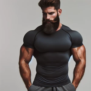 Strong physique with beard