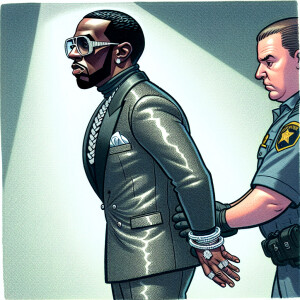 Sean "Diddy" Combs portrayed in the act of being taken into cust...