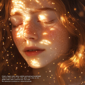 "Create a hyper-realistic, ultra-detailed portrait of a woman il...