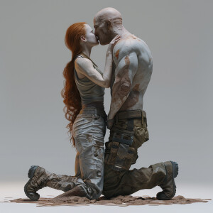 A photorealistic high resolution image. Light ginger haired fema...