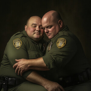 Lifesize digital photography portrait of a best romantic buddies...