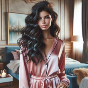 8k hyper-realistic glossy digital painting
of a beautiful caucas...