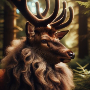 A deer with a lot of fur