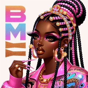 4K animated illustration of an African American woman with long...