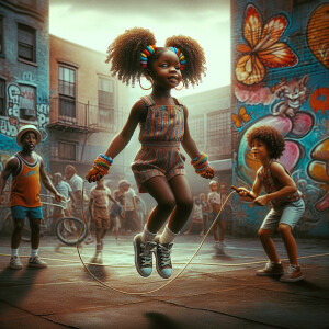 Playground landscape: Street style art, A pretty little African...