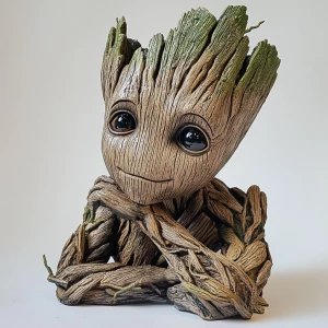 Create a visual representation of Groot from the Marvel Universe...