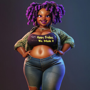 Generate a full-body, ultra high-resolution 3D image of an Afric...