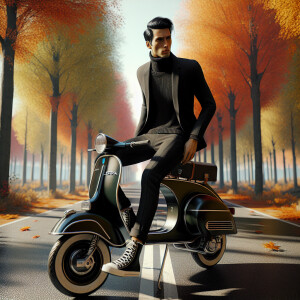 Photorealistic Black haired, tan skinned man, wearing all black,...