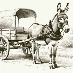 draw a sketch of donkey cart